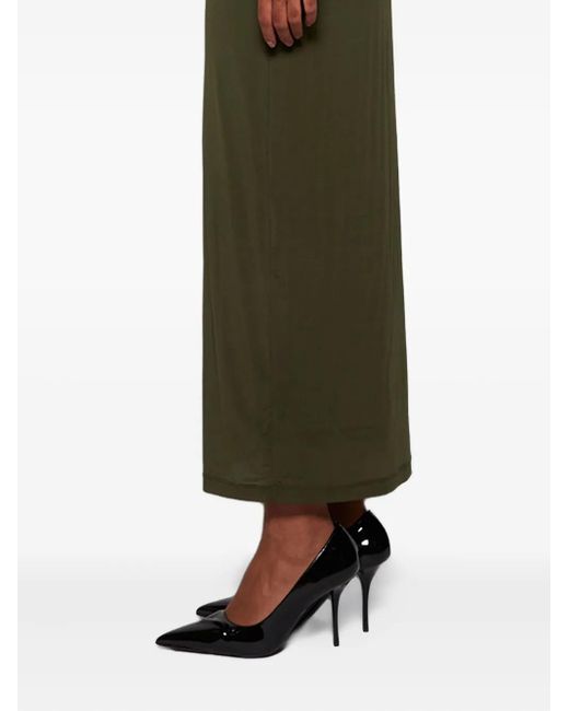 Wardrobe NYC Green Sheer Long-Sleeves Maxi Dress