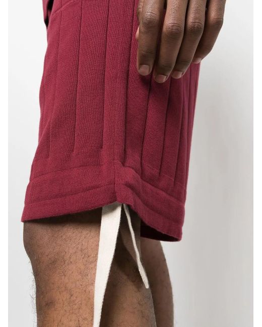 Brunello Cucinelli Gebreide Bermuda Shorts in het Red voor heren