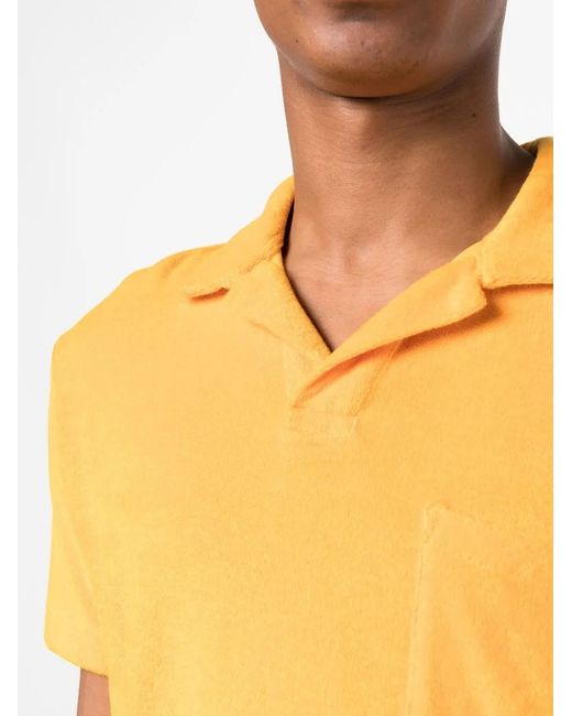 Orlebar Brown Yellow Solid-Color Polo Shirt for men