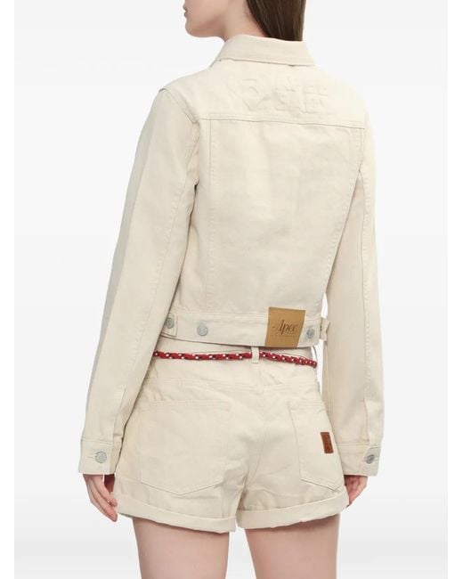 AAPE BY A BATHING AP White Logo-Embossed Denim Jacket
