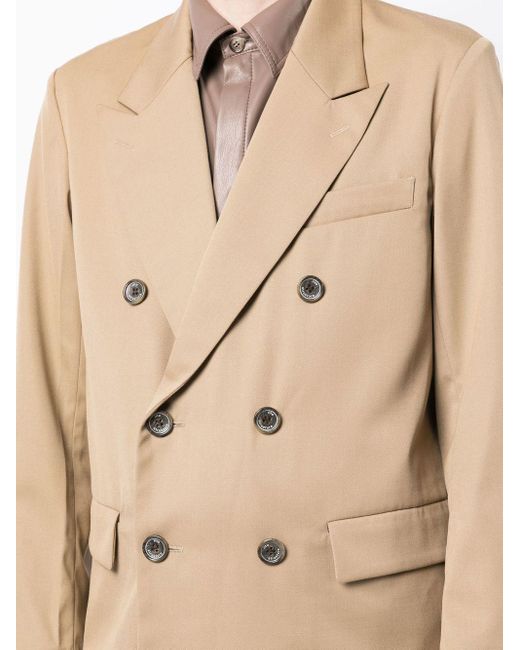 Rito Structure Natural Double-breasted Fitted Blazer for men