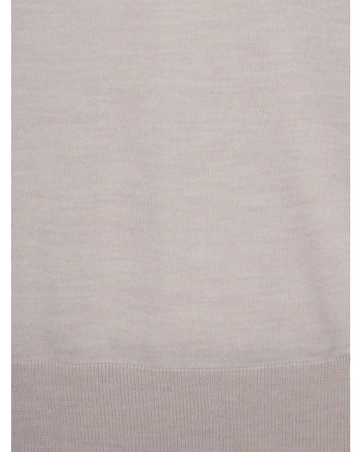 Paolo Pecora Gray Fine-Knit Wool Jumper for men
