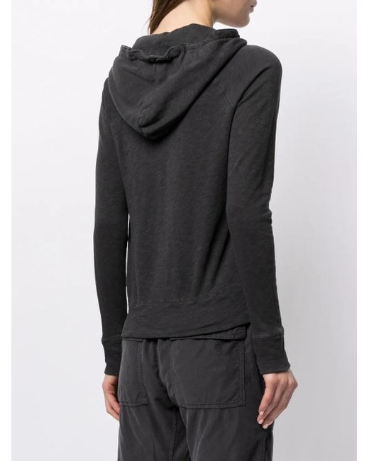 James Perse Black Fleece Drawstring Hoodie