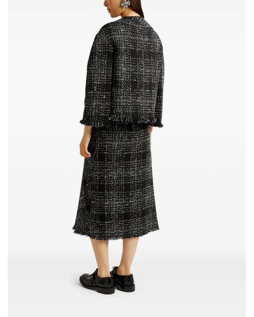 Erdem Black Cropped-Jacke mit Rundhalsausschnitt