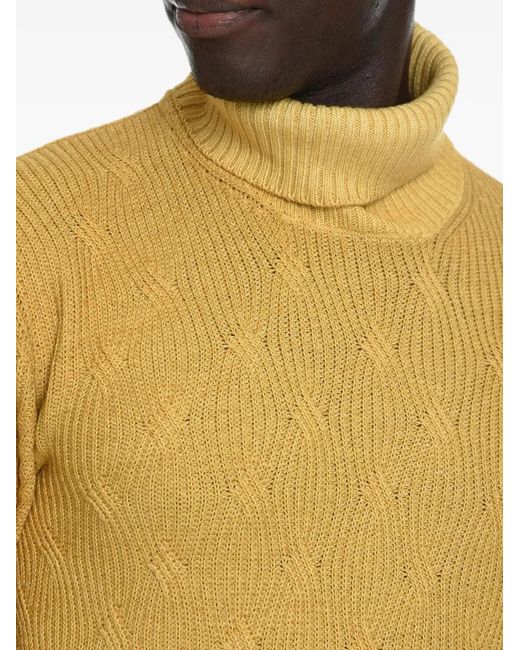 Corneliani Yellow Turtleneck Sweater for men