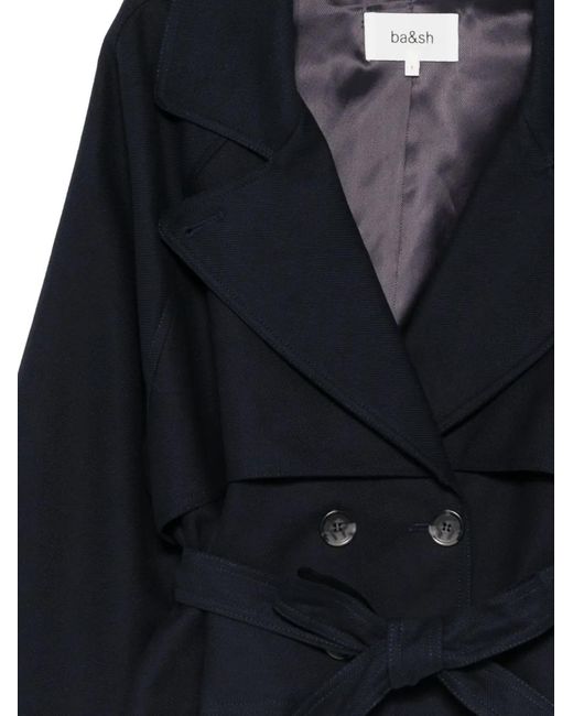 Ba&sh Blue Lonnie Belted Double-Breasted Jacket