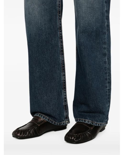 6397 Blue Faded-Effect Straight-Leg Jeans