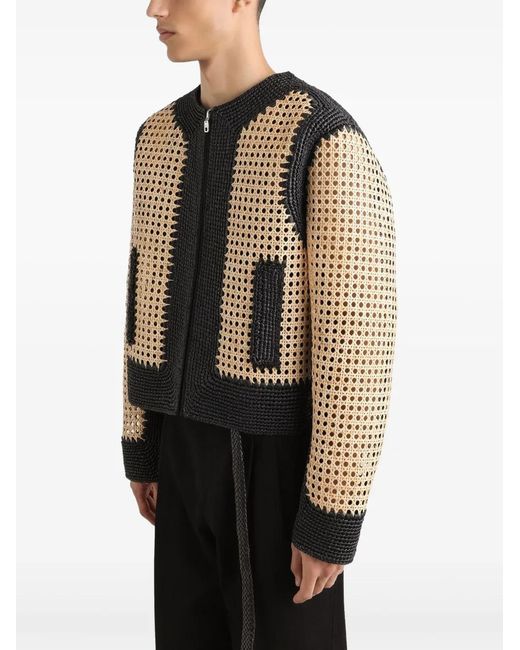 Dolce & Gabbana Geweven Raffia Jack in het Black voor heren