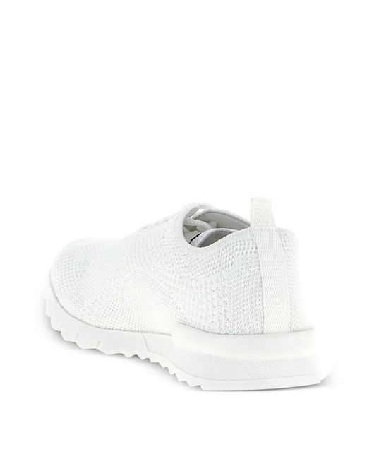 Kiton White Fits Knit Sneakers for men