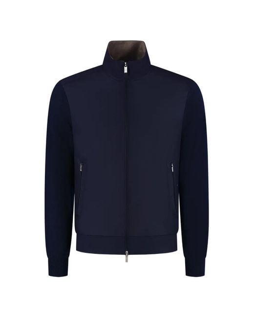 Paul & Shark Blue Zip-Up Panelled Jacket for men