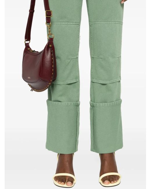 Max Mara Green Slim-Fit Cotton Trousers
