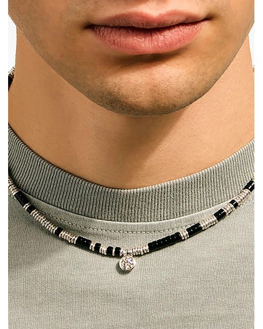 John Hardy Metallic Lovestruck Heishi Pendant Diamond Necklace
