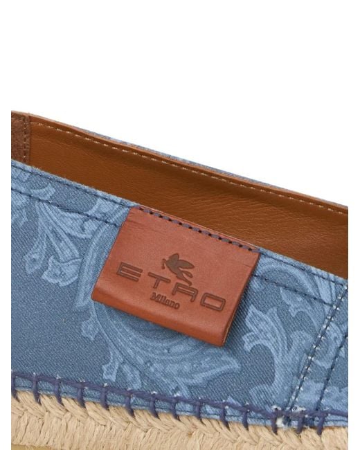 Etro Blue Canvas Espadrilles With Paisley Motif for men