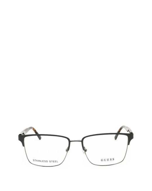 Guess Black Rectangle-Frame Glasses for men