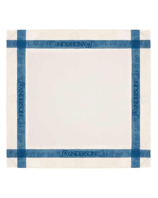 Foulard en soie à design carré J.W. Anderson en coloris Blue