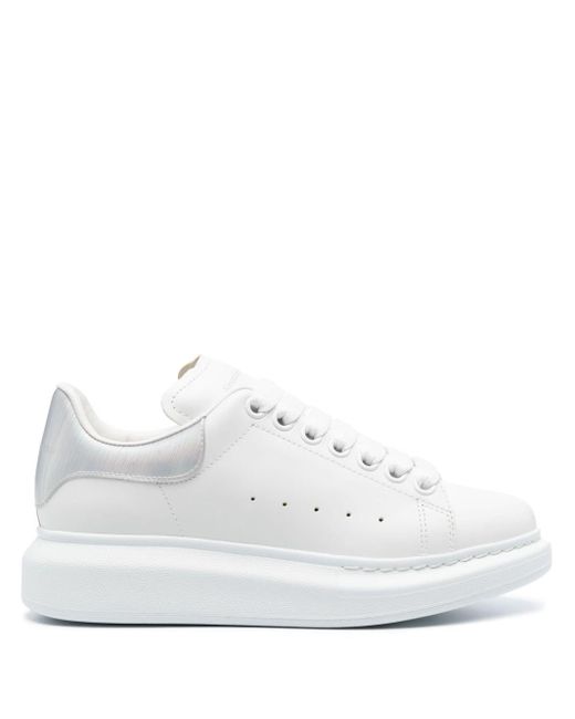 Alexander McQueen White Oversized Sneakers With Striped Spoiler