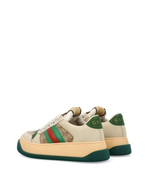 Gucci Sneakers Met Vlakken in het Green
