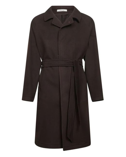 Tagliatore Black Wool And Cashmere Salomons Wrap Coat for men