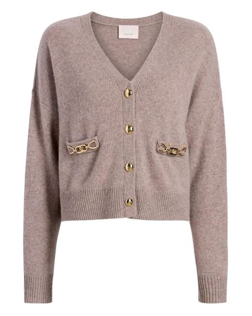 Cinq À Sept Brown Kavita Chain-Cashmere Cardigan