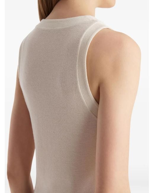 Khaite White Isha Sleeveless Top