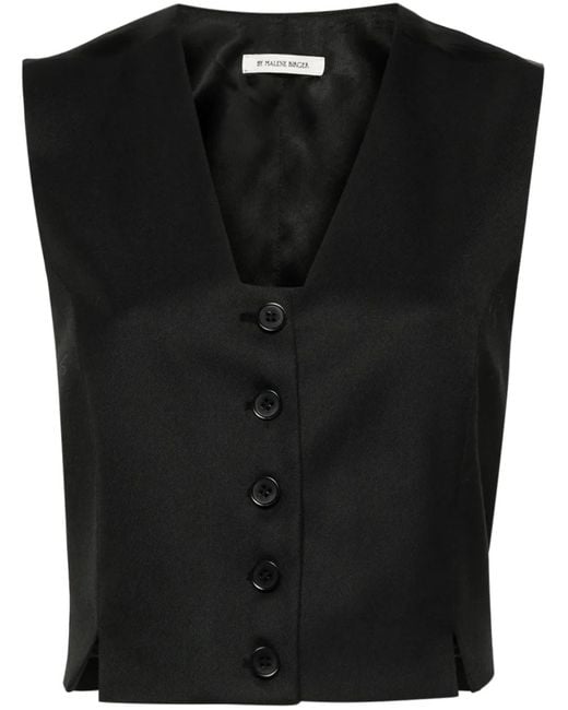 By Malene Birger Black V-Neck Single-Breasted Waistcoat