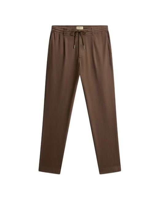 Woolrich Brown Milton Drawstring-Waist Trousers for men