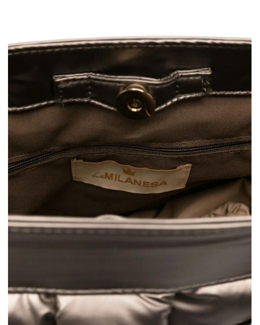 La Milanesa Metallic Bamboo-Handle Quilted Tote Bag