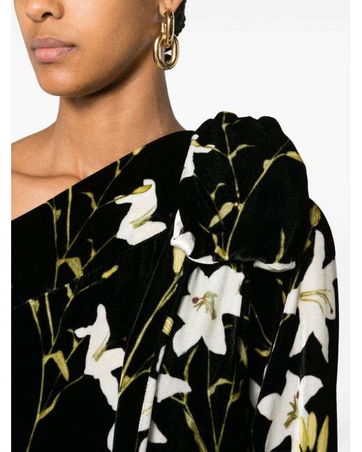 BERNADETTE Black Nel Floral-print One-shoulder Maxi Dress - Women's - Viscose/silk