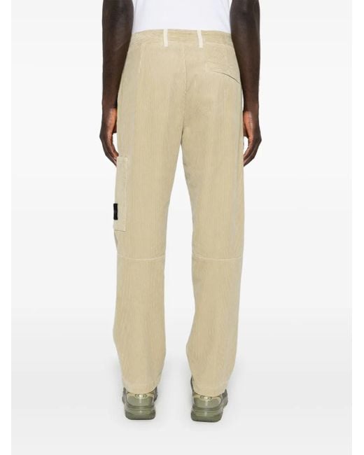 Stone Island Natural Corduroy Trousers for men
