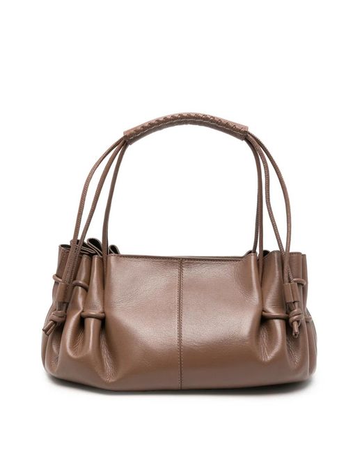 Hereu Brown Arta Braided-Handle Tote Bag