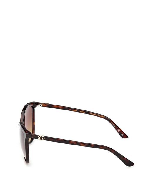 Guess Brown Lunettes De Soleil À Monture Papillon