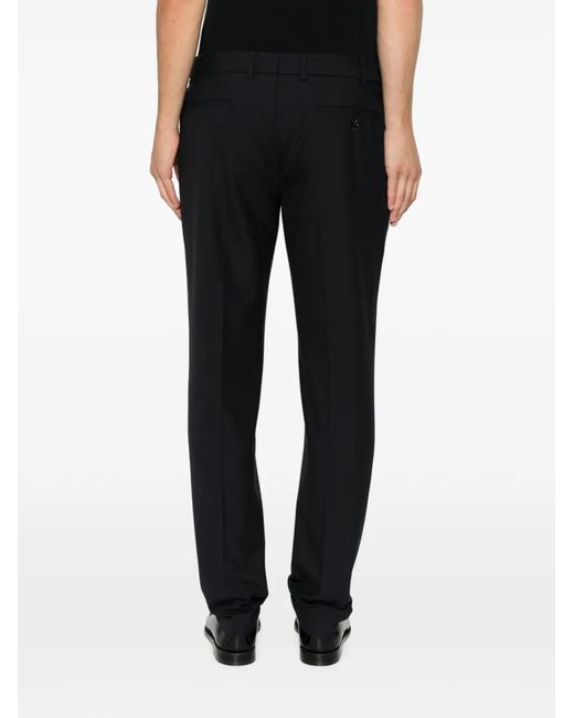 Berwich Black Pantalon Droit À Plis Marqués for men