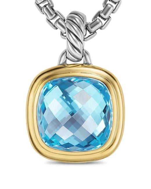 David Yurman Blue 18Kt And Sterling Albion Topaz Pendant