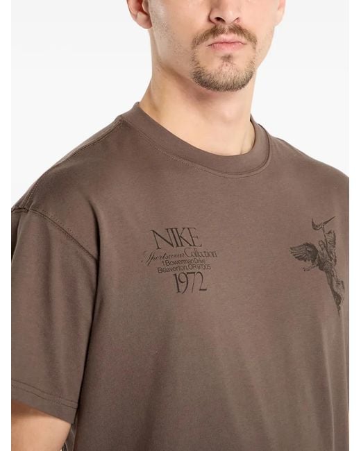 Nike Gray Max90 Graphic-Print T-Shirt for men