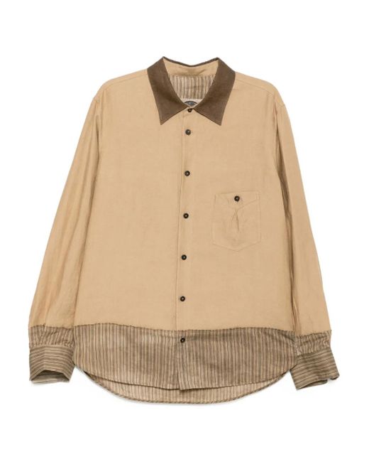 メンズ Ziggy Chen ストライプ シャツ Natural