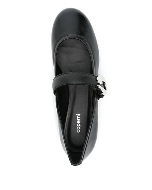 Coperni Black Smooth Leather Flats