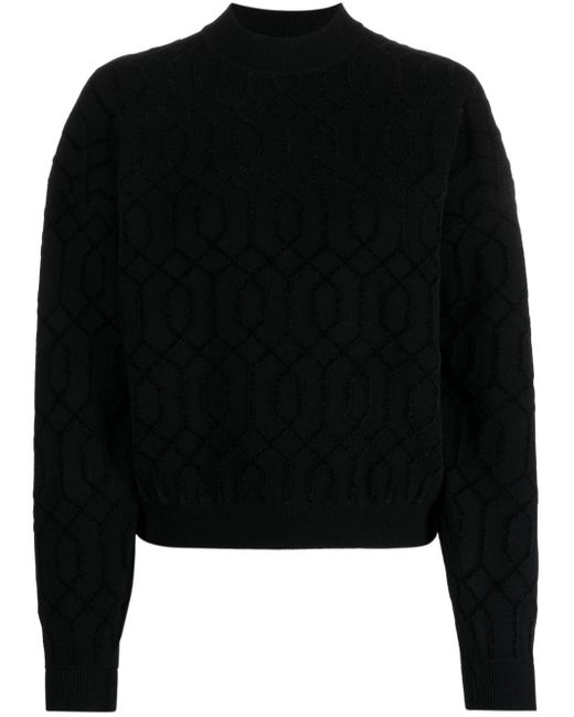 Emporio Armani Black Pullover mit Intarsienmuster