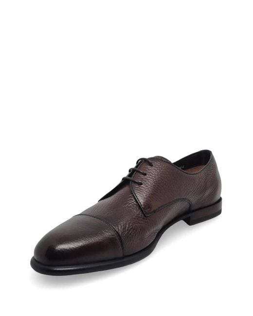 Neil Barrett Brown Textured Cap-Toe Derby Shoes for men