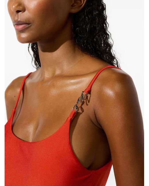 Karl Lagerfeld Red Cheeky Swimsuit
