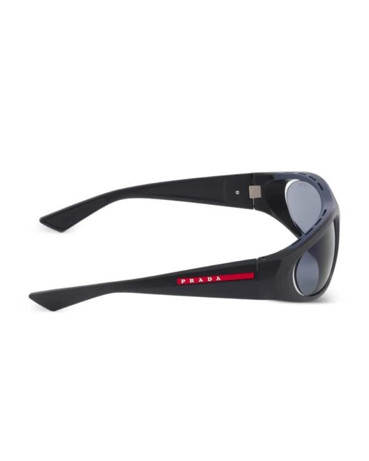 Prada Blue Linea Rossa Logo Sunglasses for men