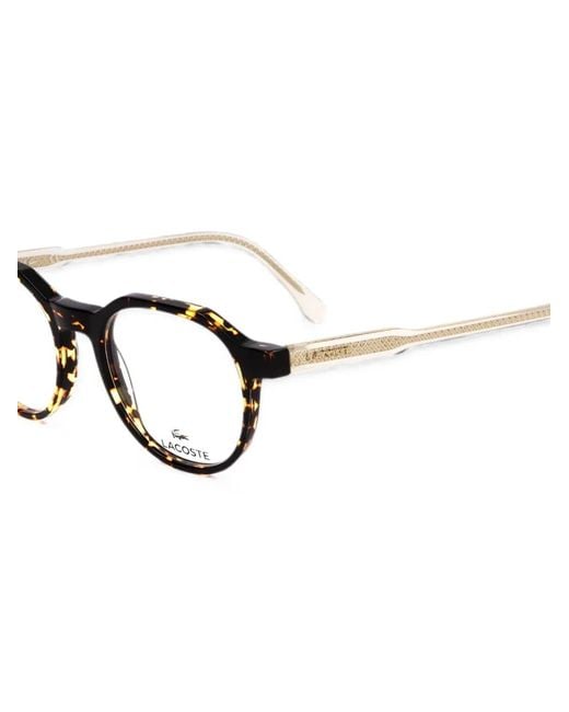Lacoste White Tortoiseshell-Effect Geometric-Frame Glasses