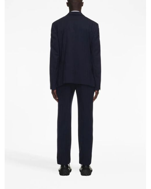 Off-White c/o Virgil Abloh Blue Mid-Rise Tailored Trousers for men