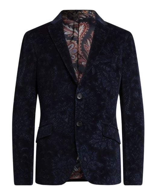 Etro メンズ ブルー ペイズリージャケット