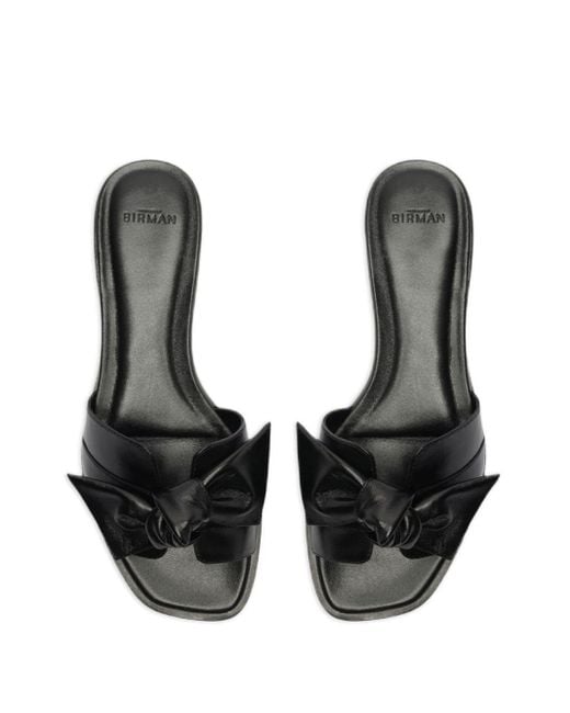 Alexandre Birman Black Maxi Clarita Square Leather Slides