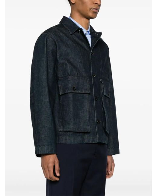Lemaire Blue Spread-Collar Denim Jacket