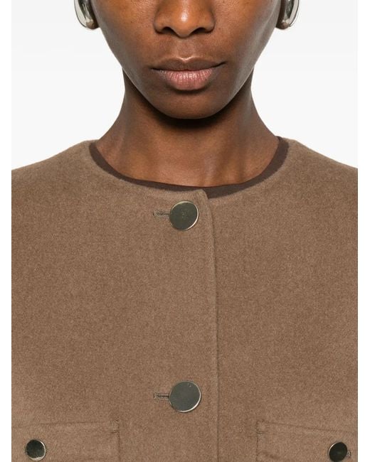 Max Mara Natural Buttoned Pocket Jacket