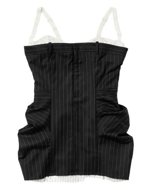 Dilara Findikoglu Pinstripe Mini Dress in Black | Lyst