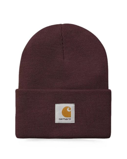 Carhartt Purple Watch Logo-Patch Beanie Hat for men