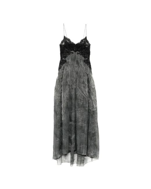 Ermanno Scervino Black Lace-Trimmed Maxi Dress