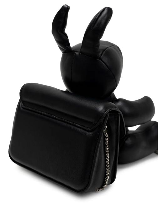 Maison Mihara Yasuhiro Black Dolls Rabbit Leather Shoulder Bag